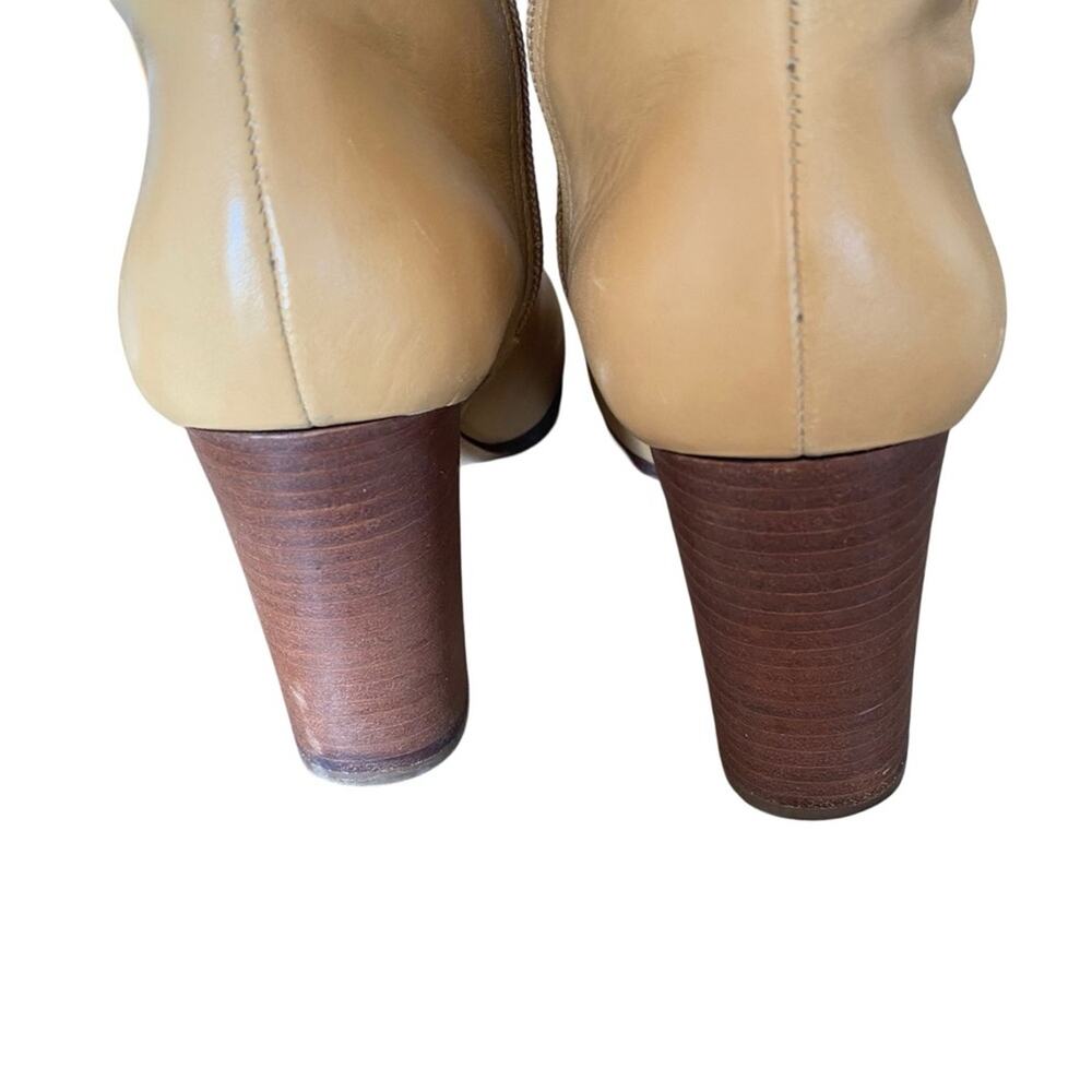 Pour La Victoire Imari Light Cognac Camel Leather Knee High Heeled Boots 6.5 - Picture 6 of 14